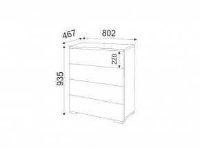 М05 (ручка брусок) Комод (4 ящика) в Лесном - lesnoj.magazin-mebel74.ru | фото