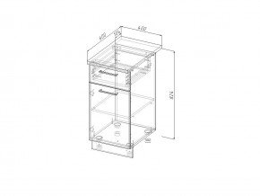 НЯ 40 Модуль нижний Без Столешницы 1 ящик/дверка МНЯ 40 в Лесном - lesnoj.magazin-mebel74.ru | фото