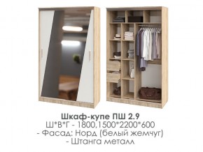 шкаф-купе ПШ-2.9 1500 Норд Белый жемчуг 1500 в Лесном - lesnoj.magazin-mebel74.ru | фото